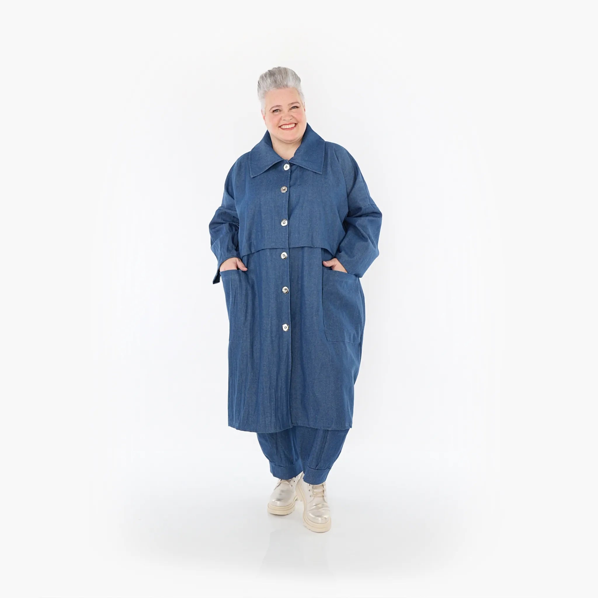 AKH Fashion Mantel 7041 Indigo, Jeansblau