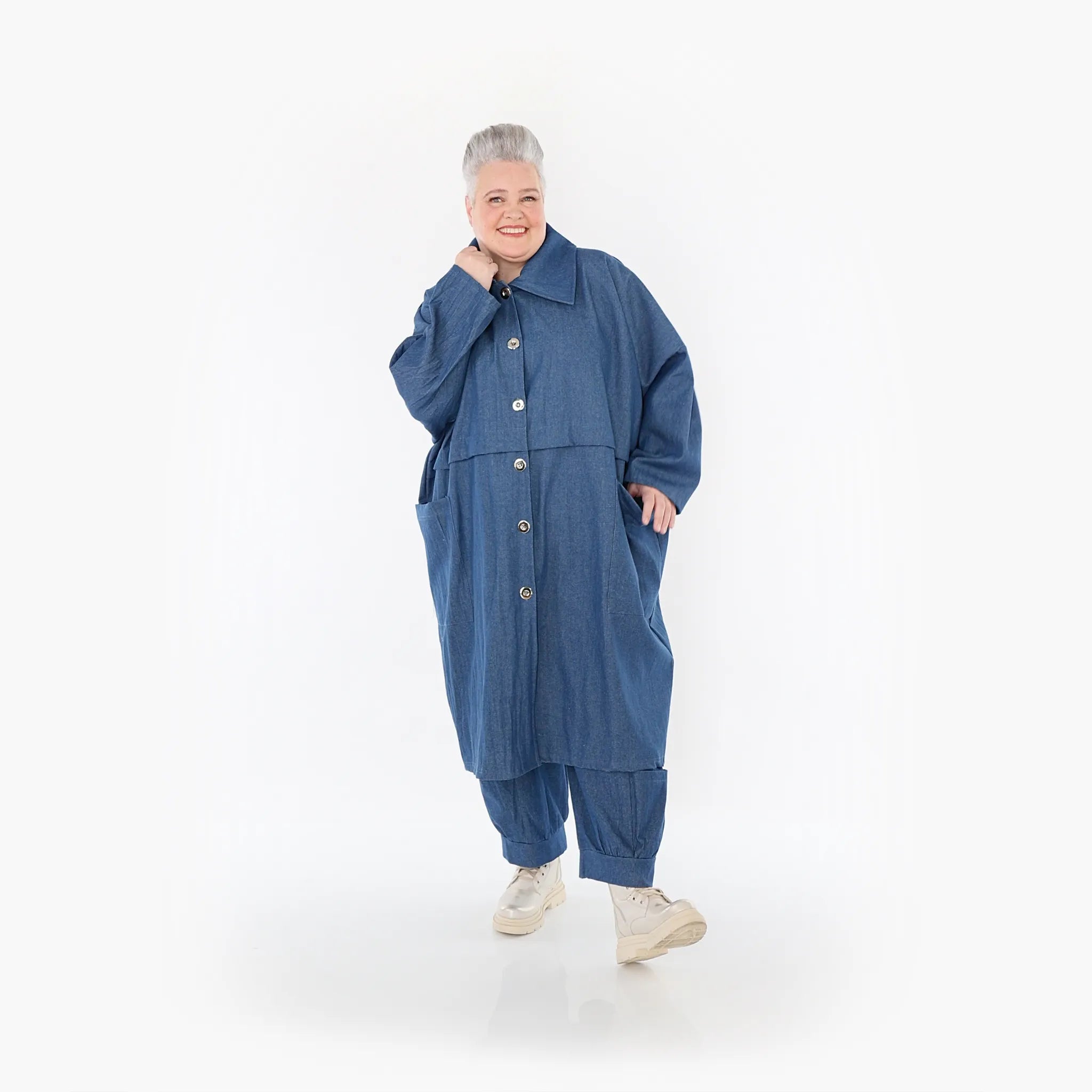 AKH Fashion Mantel 7041 Indigo, Jeansblau