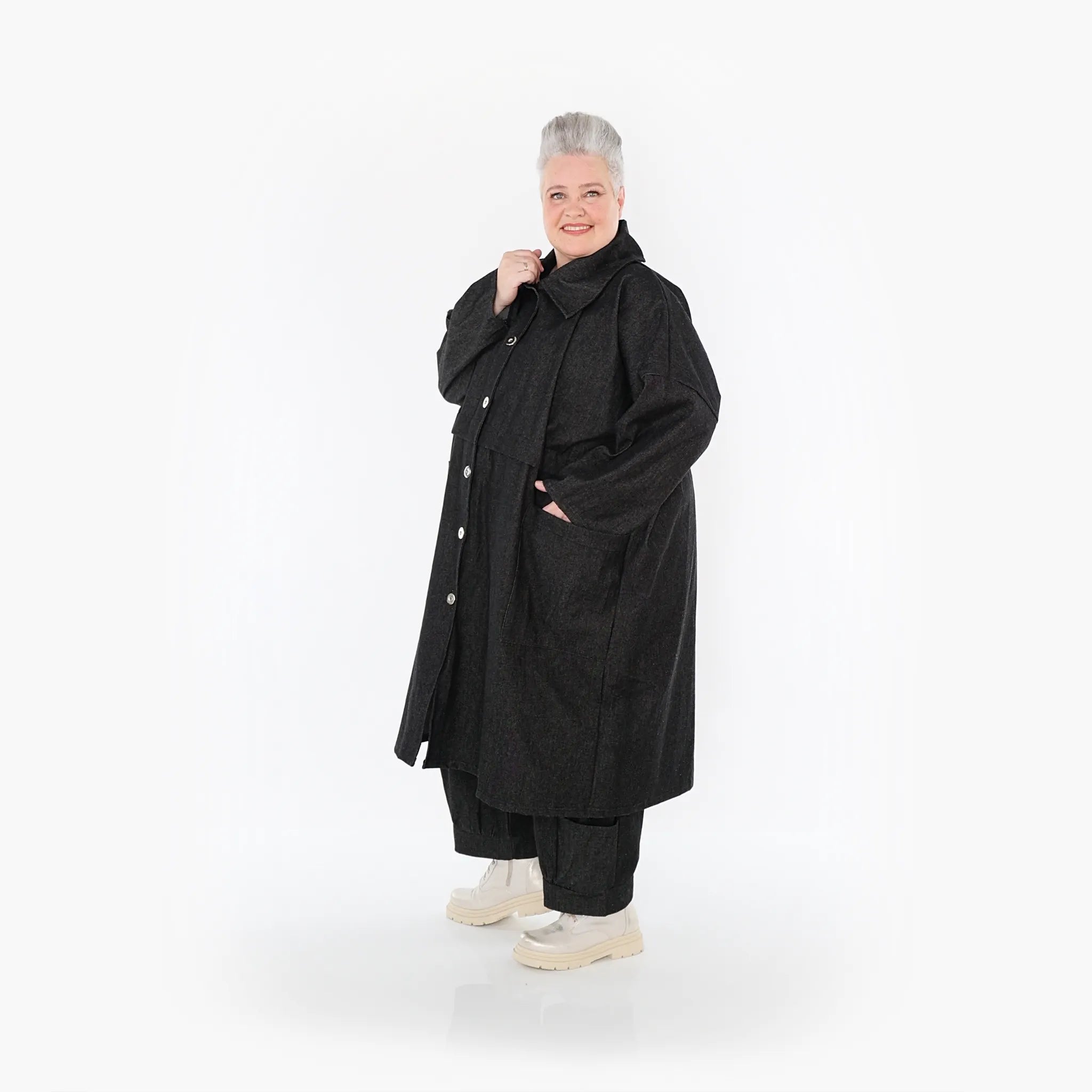 AKH Fashion Mantel 7041 Indigo, Schwarz