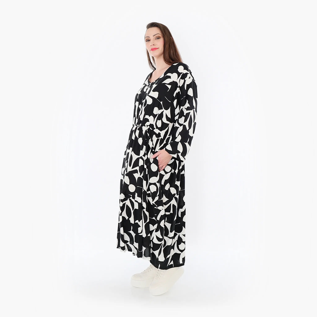 AKH Fashion 7064 Dress, Black and White