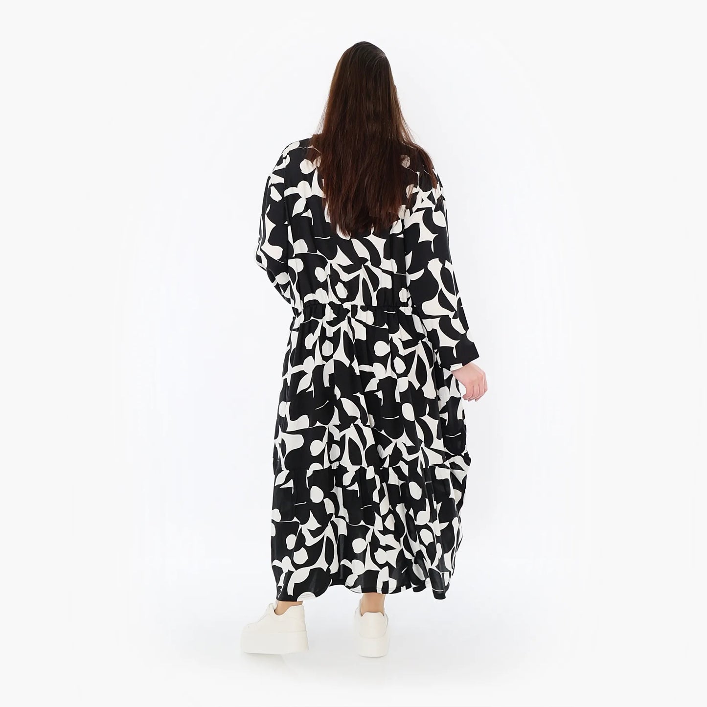 AKH Fashion 7064 Kleid, Schwarz-Weiß