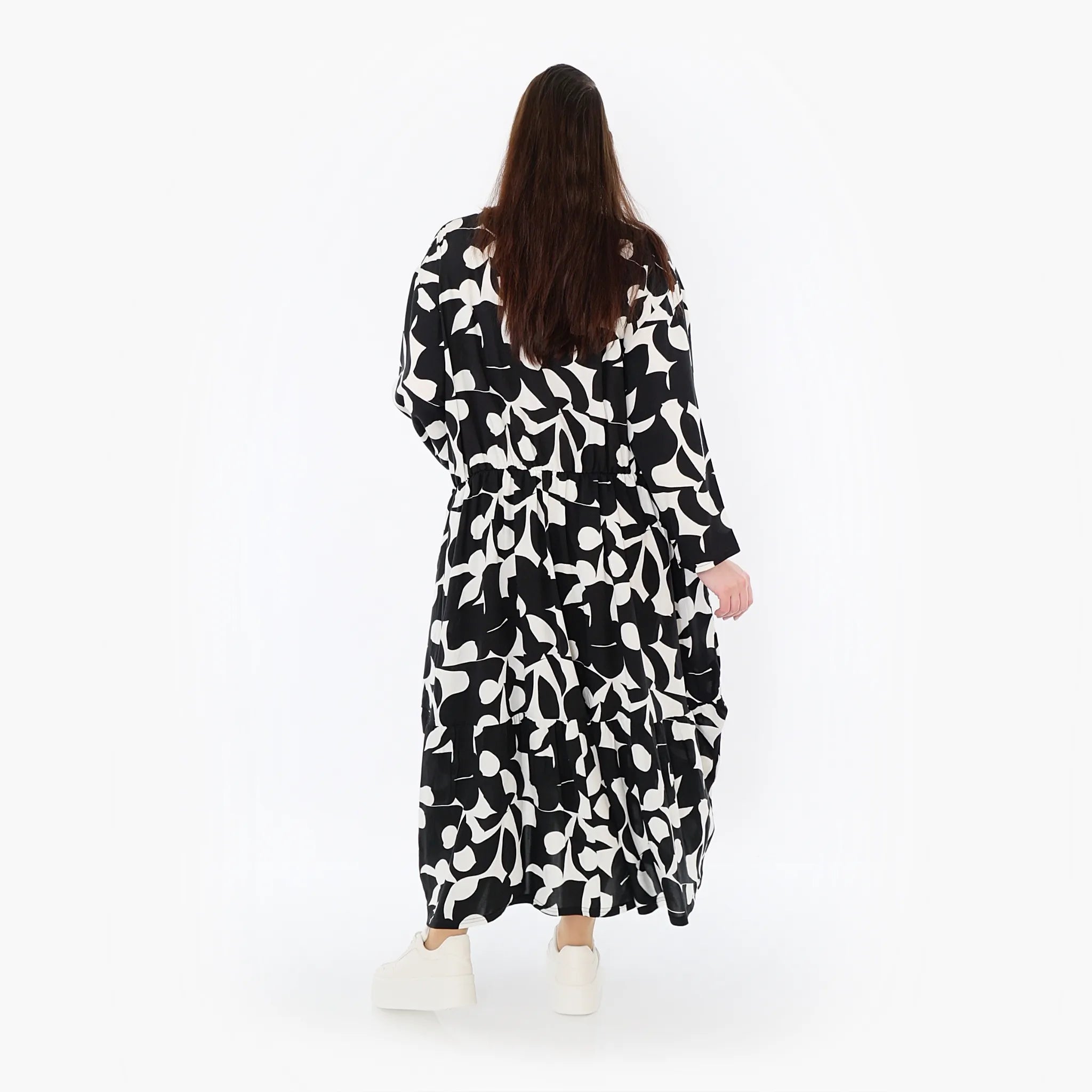 AKH Fashion 7064 Dress, Black and White