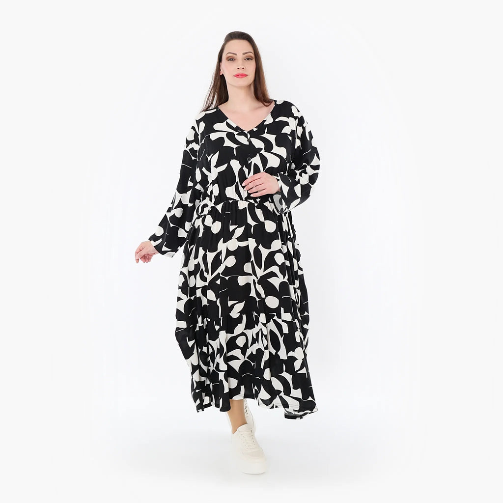AKH Fashion 7064 Dress, Black and White