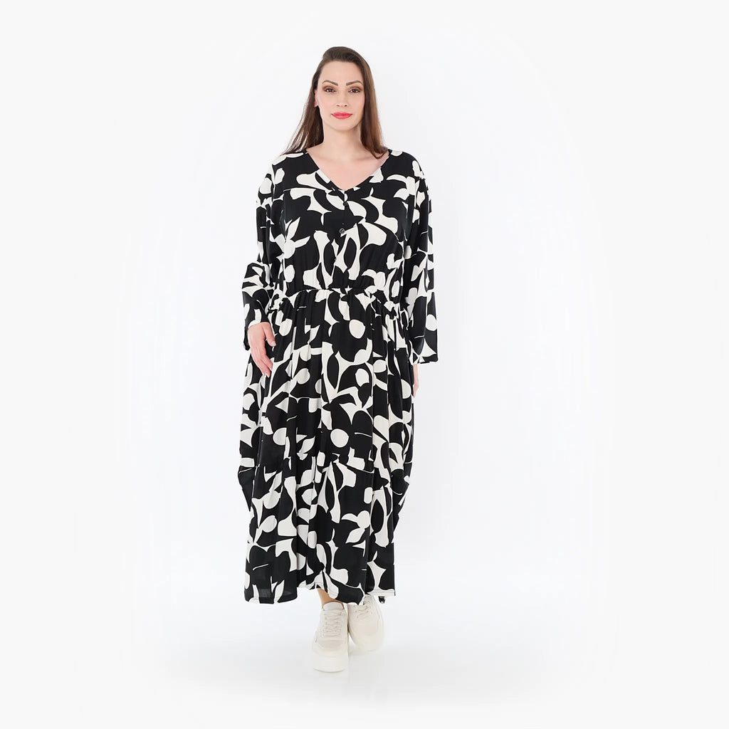 AKH Fashion 7064 Dress, Black and White
