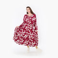 AKH Fashion Kleid 7064 Synthia, Weinrot/Weiß
