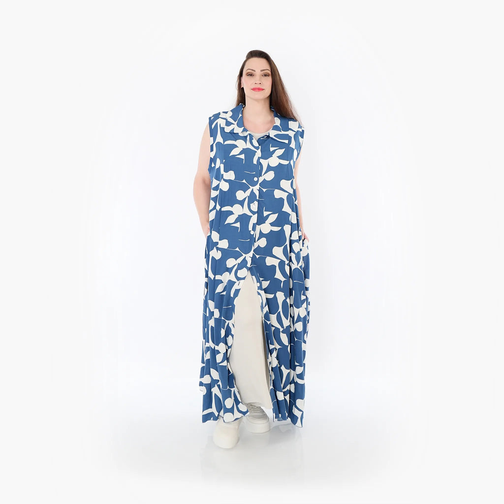 AKH Fashion Weste 7066 Synthia, Blau/Weiß