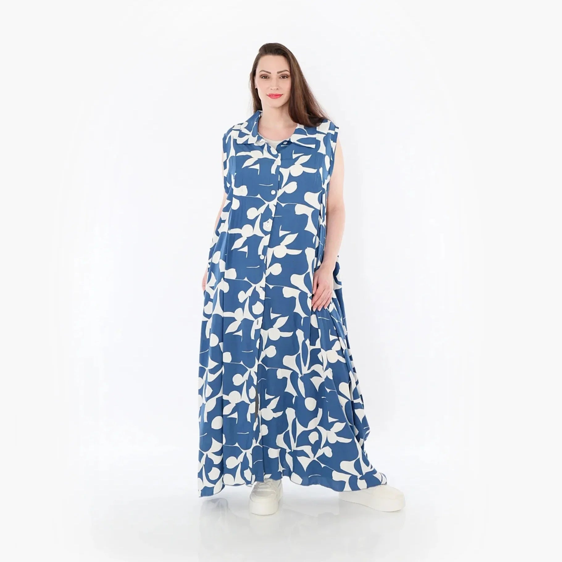 AKH Fashion Weste 7066 Synthia, Blau/Weiß
