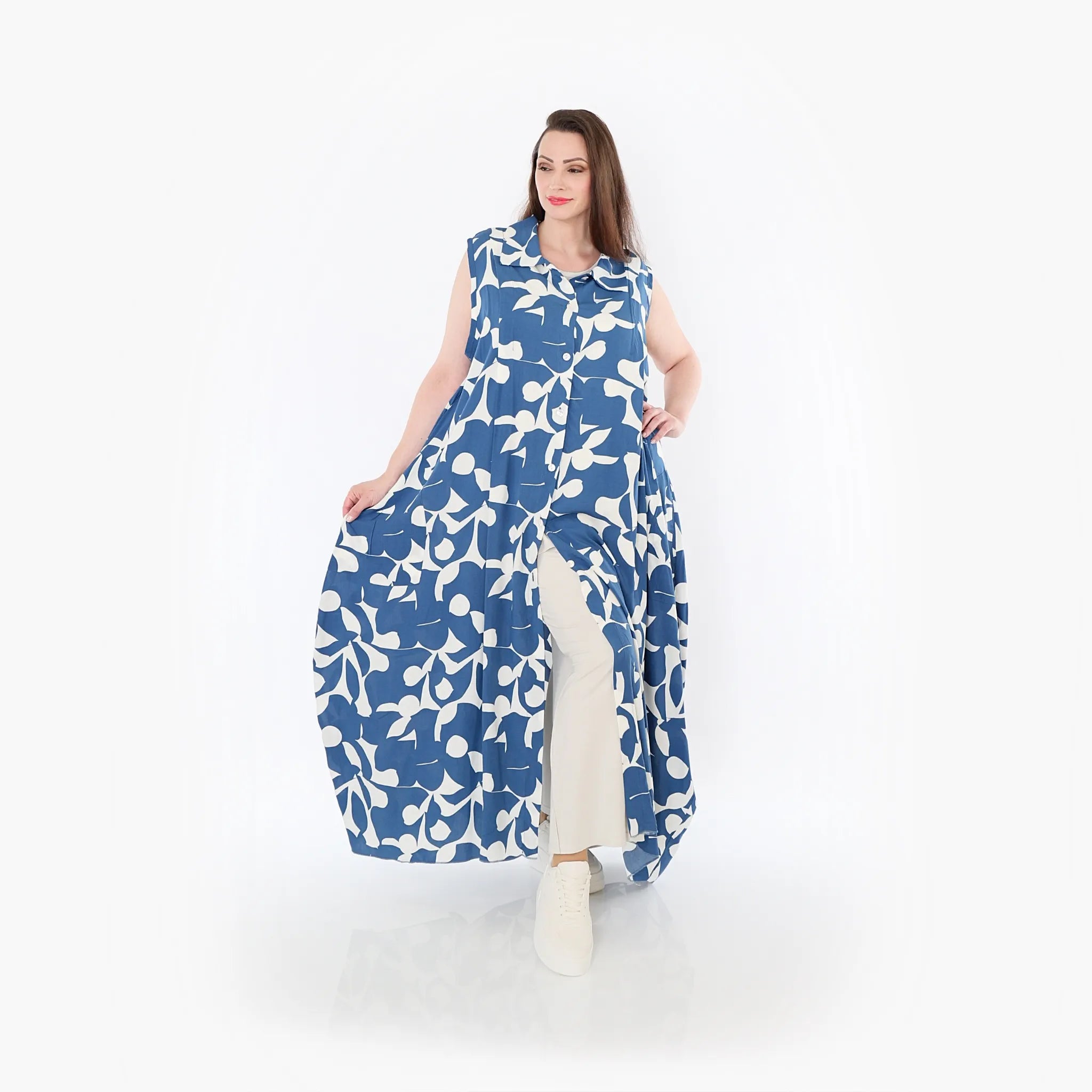 AKH Fashion Weste 7066 Synthia, Blau/Weiß