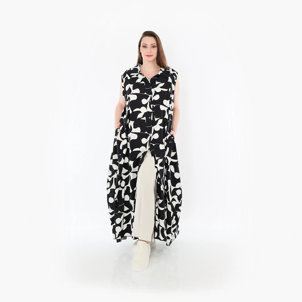 AKH Fashion 7066 Vest, Black and White