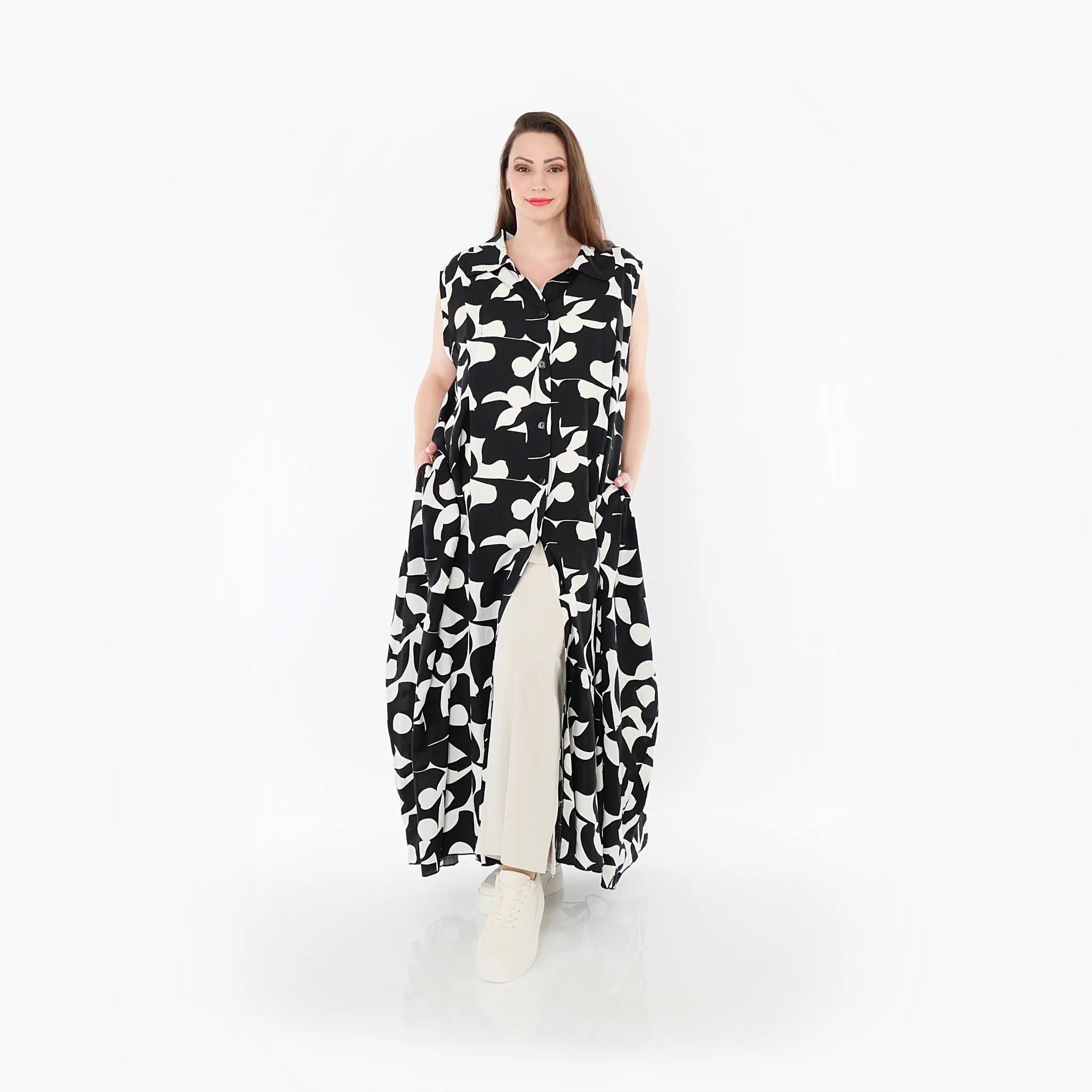 AKH Fashion 7066 Vest, Black and White