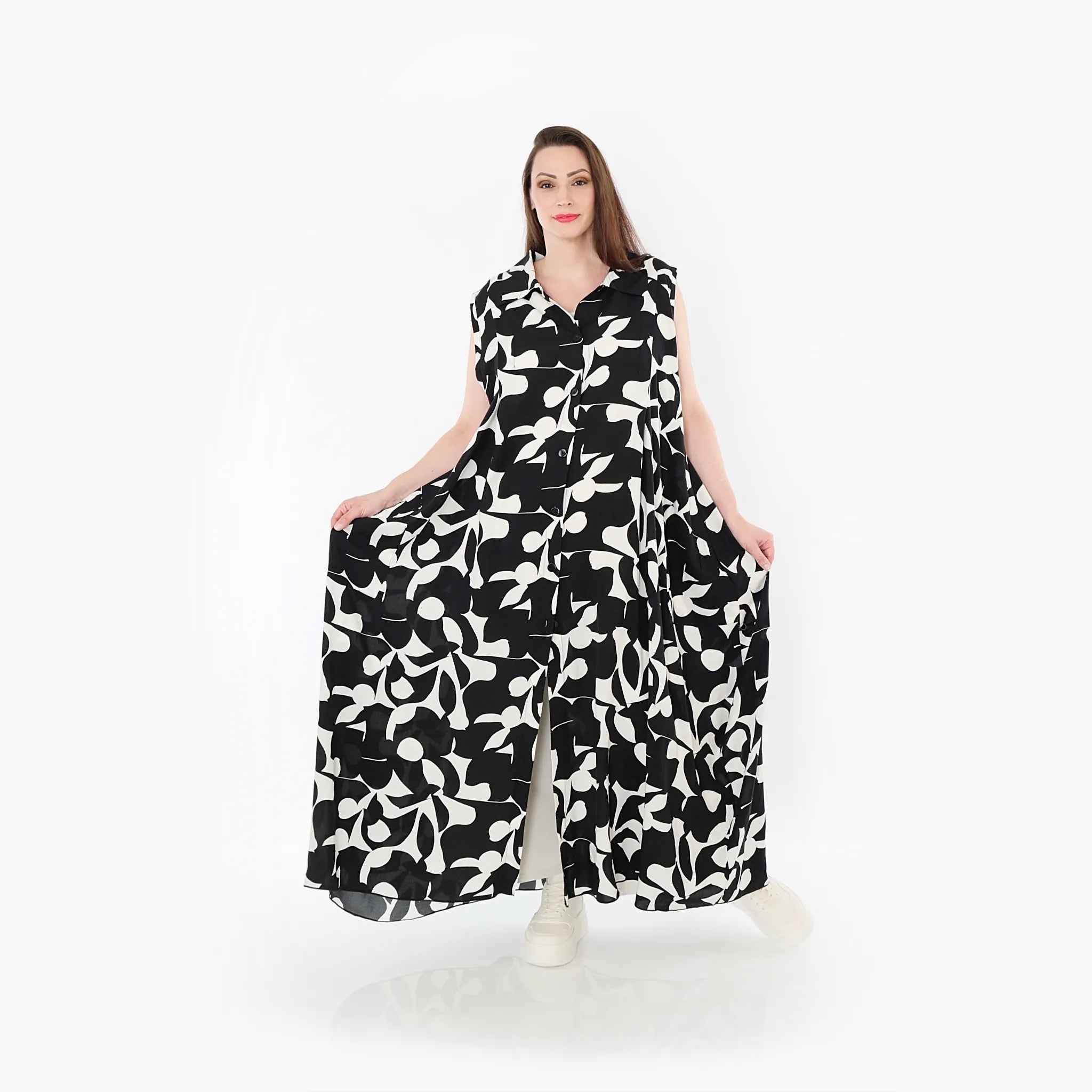 AKH Fashion 7066 Vest, Black and White