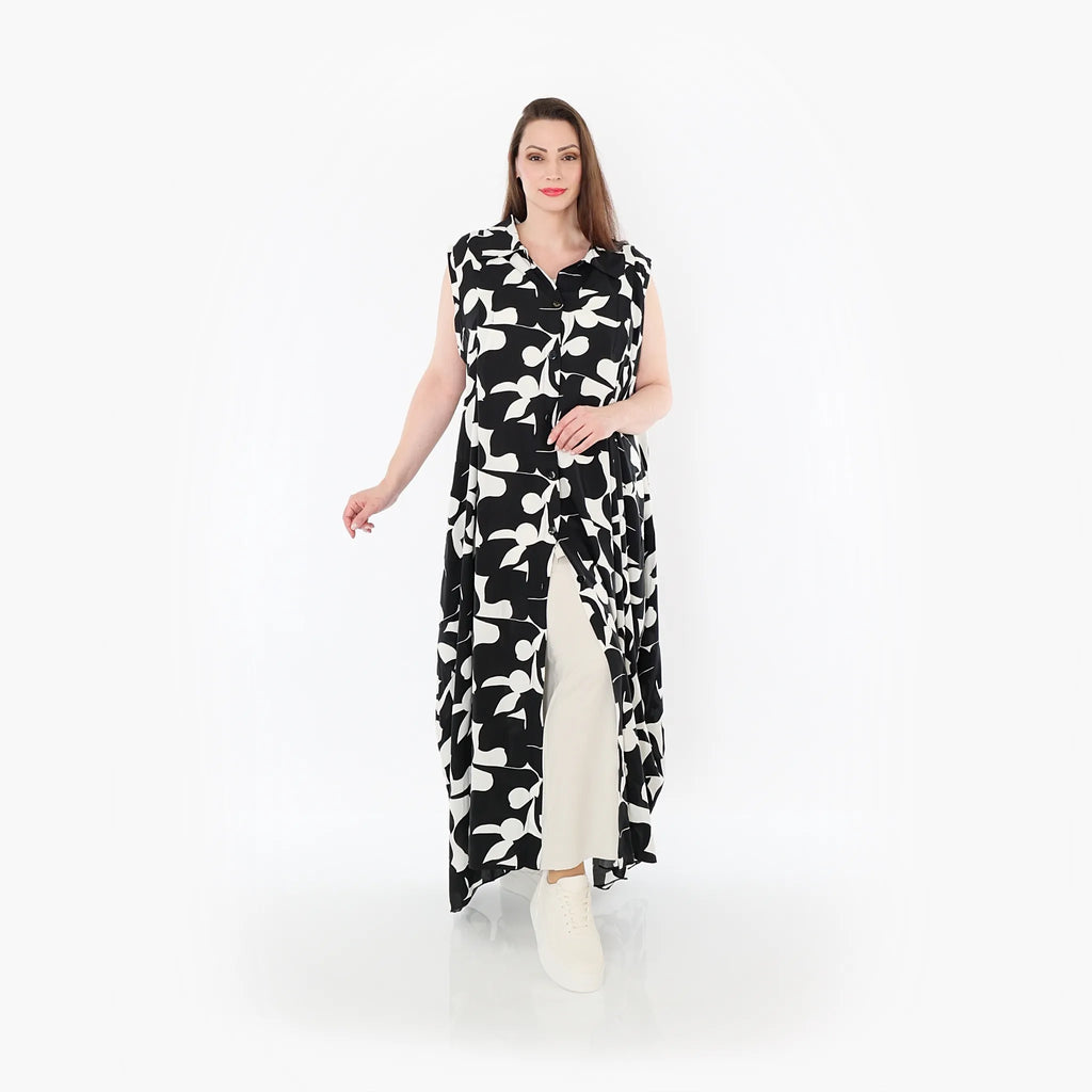 AKH Fashion 7066 Vest, Black and White