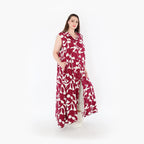 AKH Fashion 7066 Vest, Burgundy-White