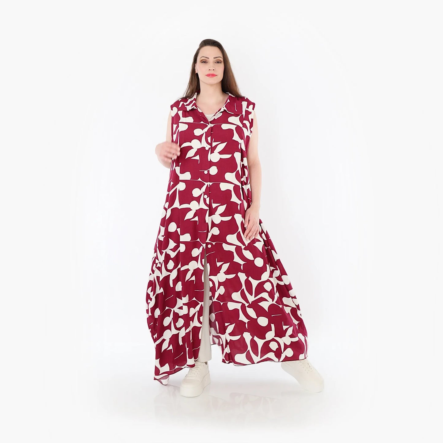 AKH Fashion 7066 Weste, Weinrot-Weiß