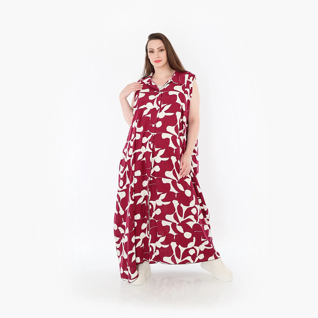 AKH Fashion 7066 Vest, Burgundy-White