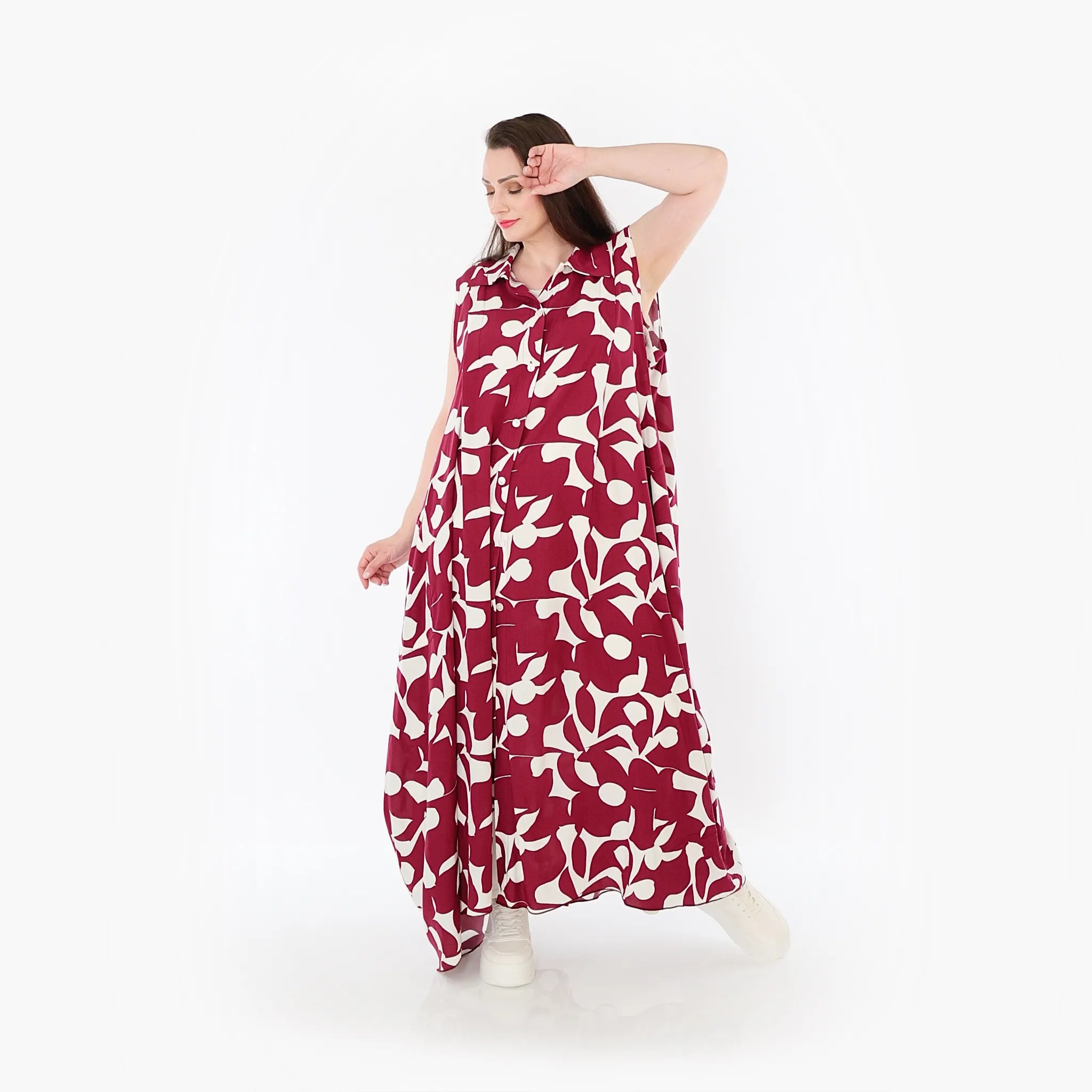 AKH Fashion 7066 Vest, Burgundy-White