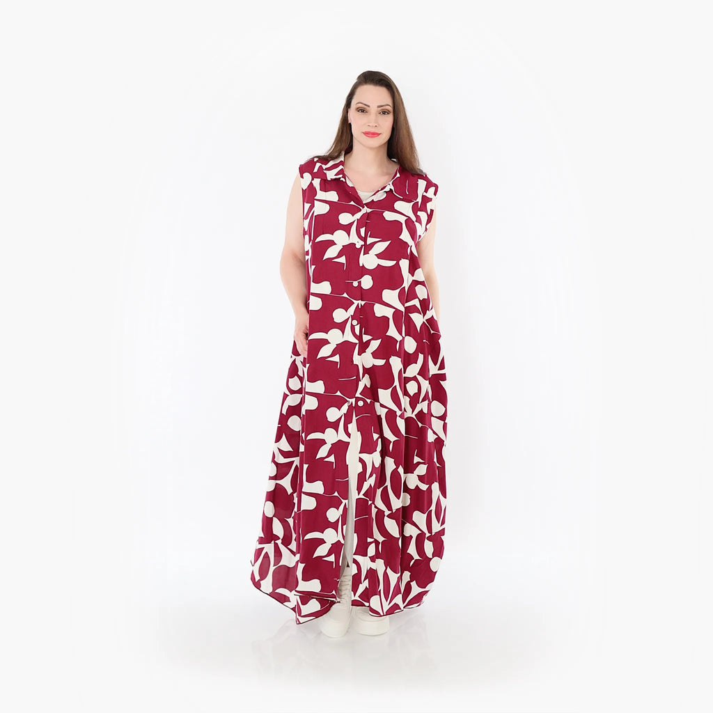 AKH Fashion 7066 Vest, Burgundy-White