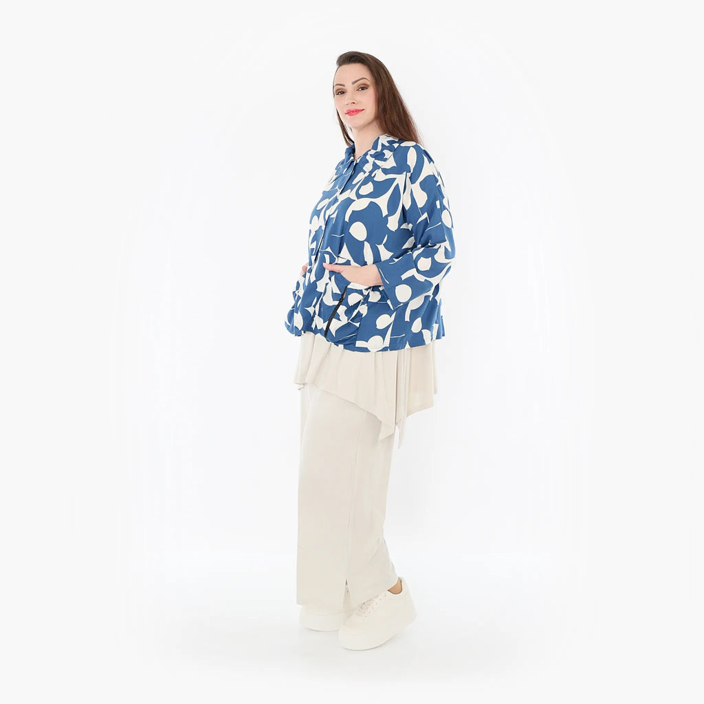 AKH Fashion Jacke 7067 Synthia, Blau/Weiß