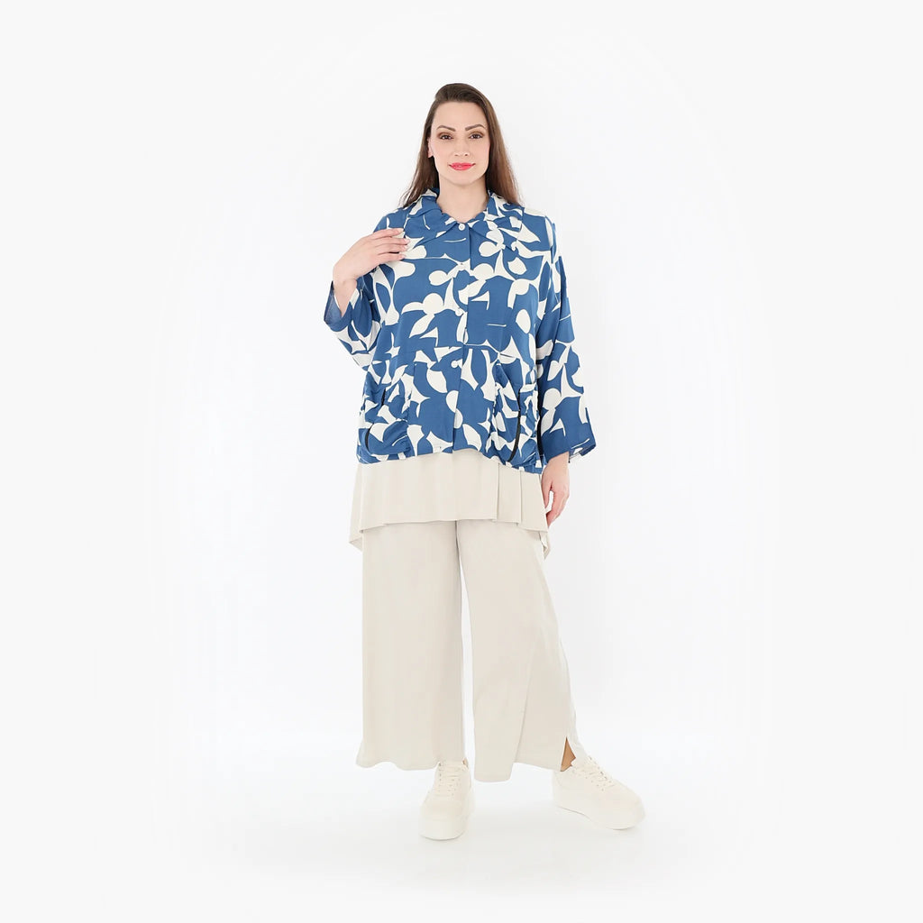 AKH Fashion Jacke 7067 Synthia, Blau/Weiß