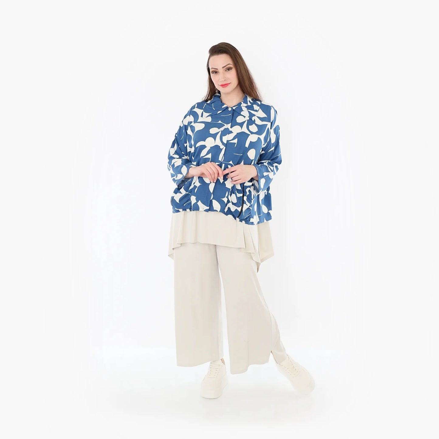 AKH Fashion 7067 Jacke, Blau-Weiß