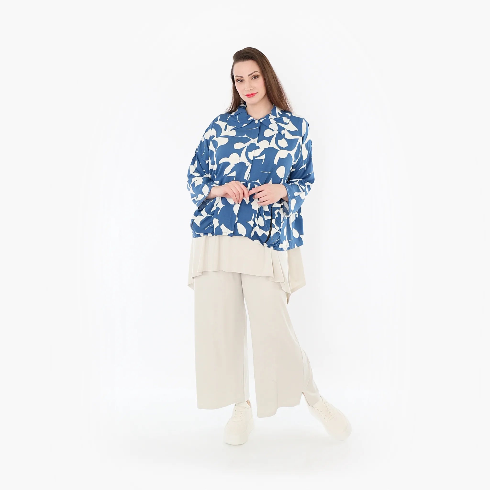AKH Fashion Jacke 7067 Synthia, Blau/Weiß