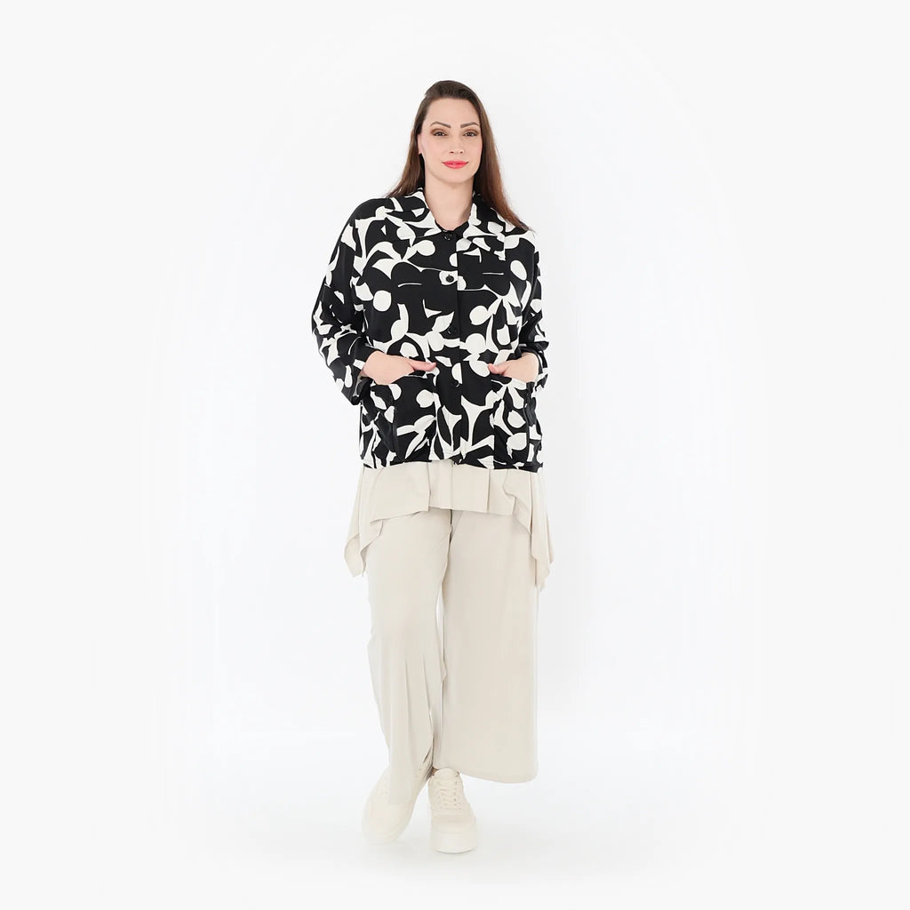 AKH Fashion Jacke 7067 Synthia, Schwarz/Weiß