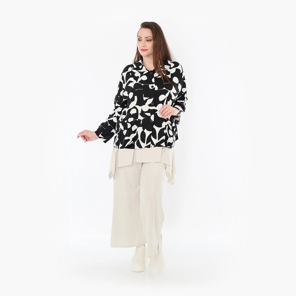 AKH Fashion Jacke 7067 Synthia, Schwarz/Weiß