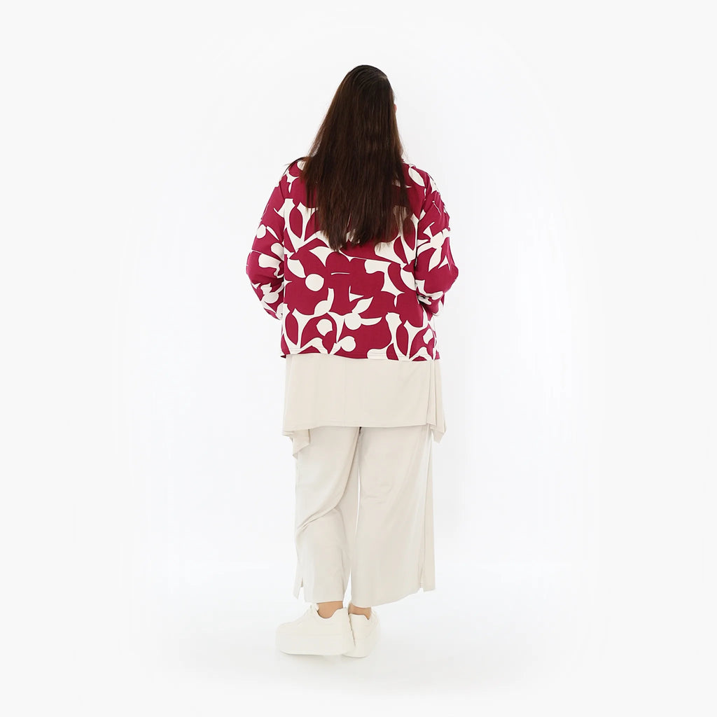 AKH Fashion Jacke 7067 Synthia, Weinrot/Weiß