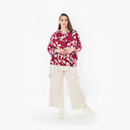 AKH Fashion Jacke 7067 Synthia, Weinrot/Weiß
