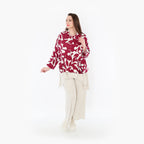 AKH Fashion Jacke 7067 Synthia, Weinrot/Weiß