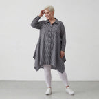 AKH Fashion 6917 Blouse, Anthracite-White