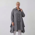 AKH Fashion 6917 Blouse, Anthracite-White