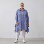 AKH Fashion Bluse 6917 Diana, Blau/Weiß