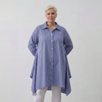 AKH Fashion Bluse 6917 Diana, Blau/Weiß