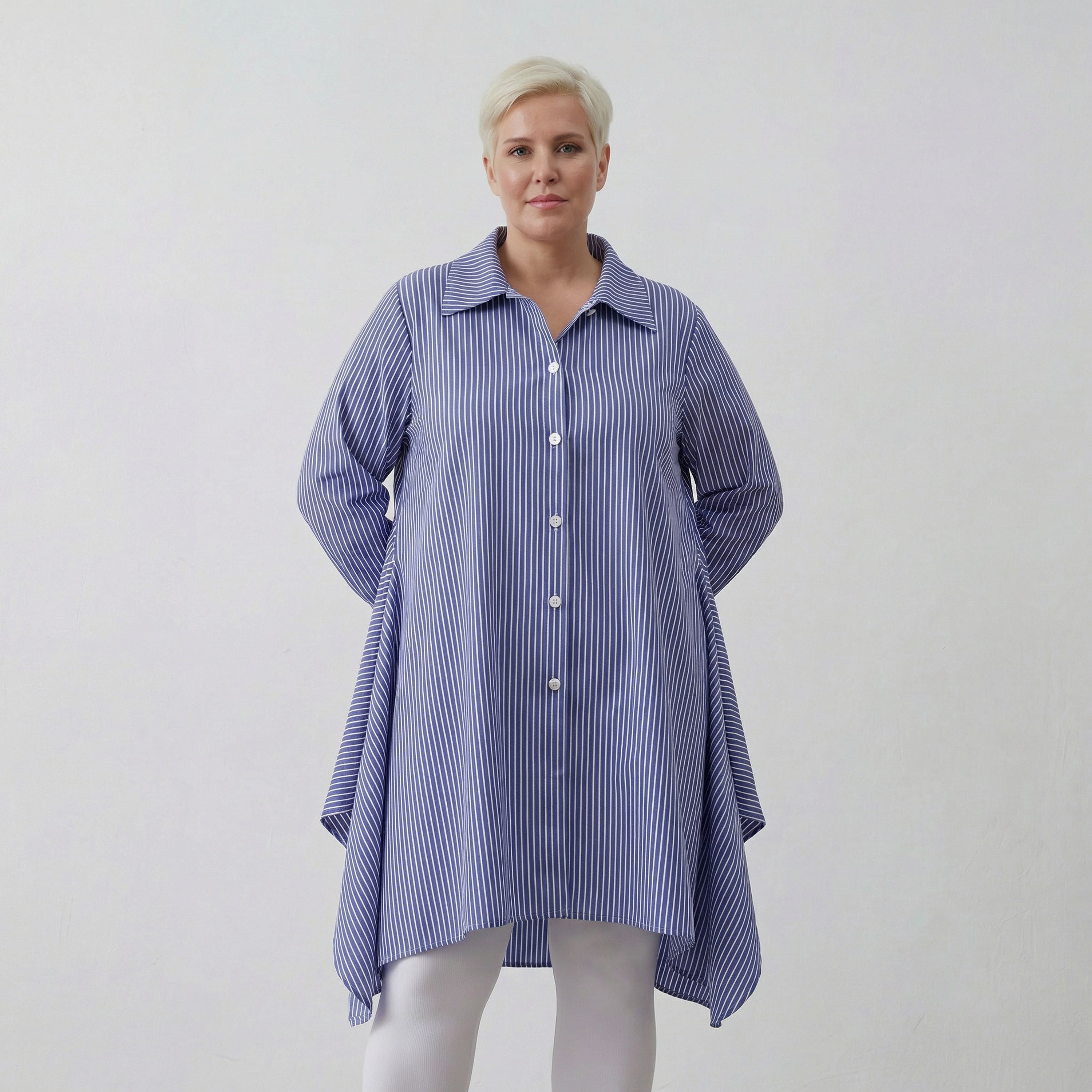 AKH Fashion Bluse 6917 Diana, Blau/Weiß
