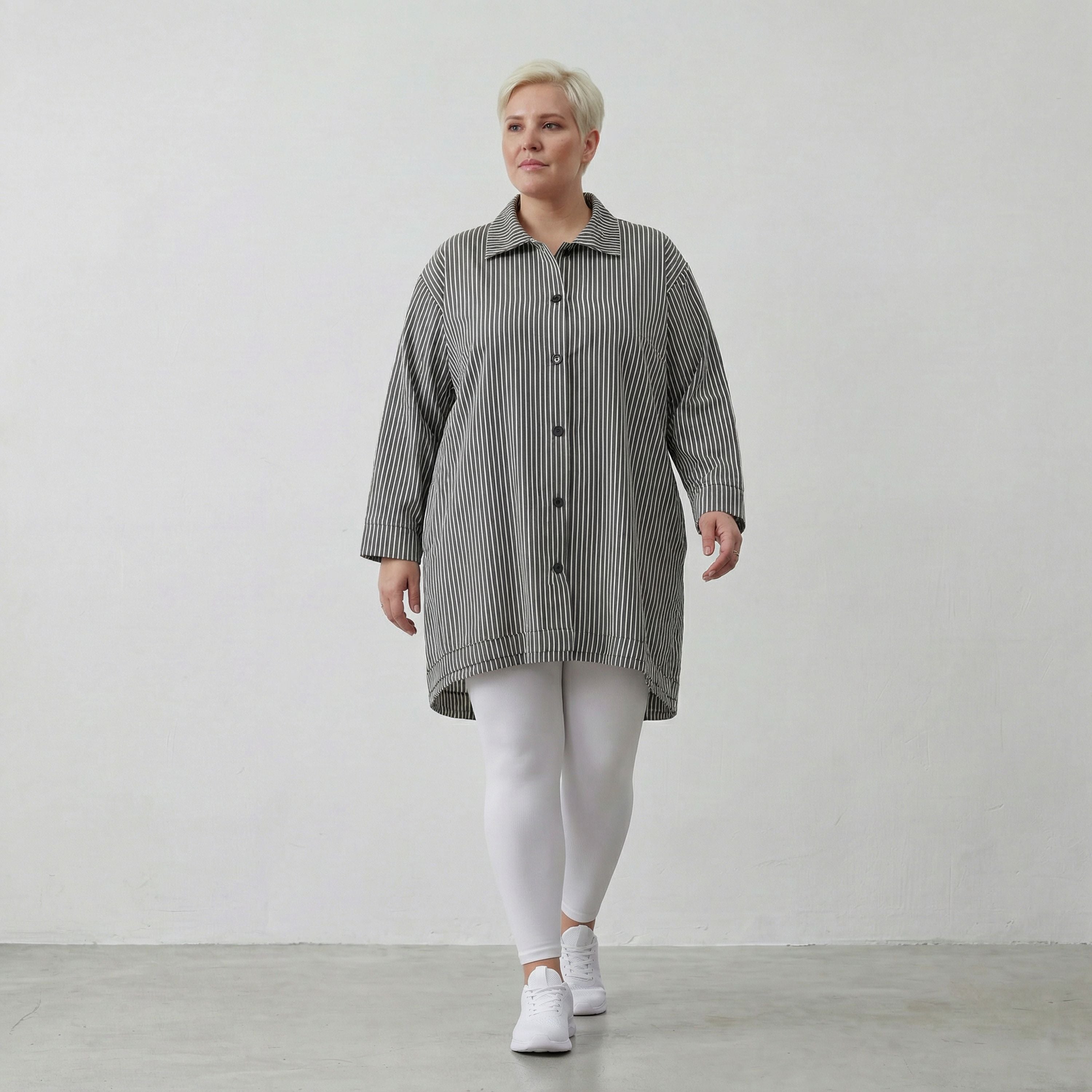 AKH Fashion Bluse 7010 Diana, Anthrazit/Weiß
