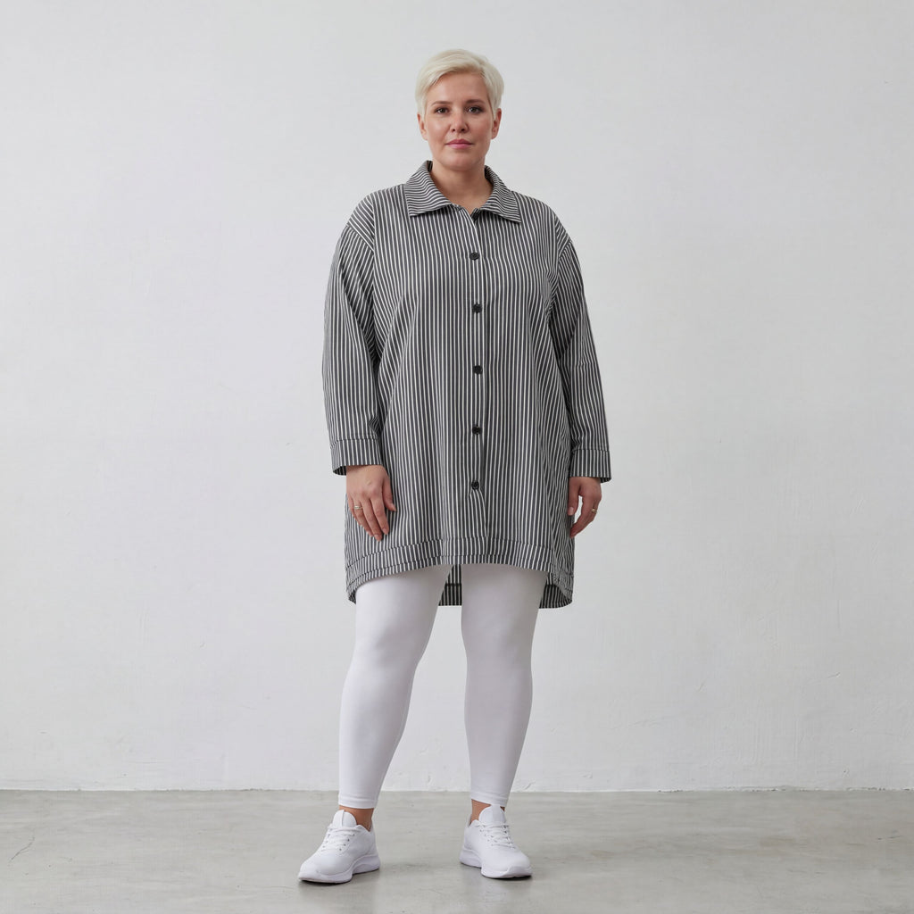 AKH Fashion Bluse 7010 Diana, Anthrazit/Weiß