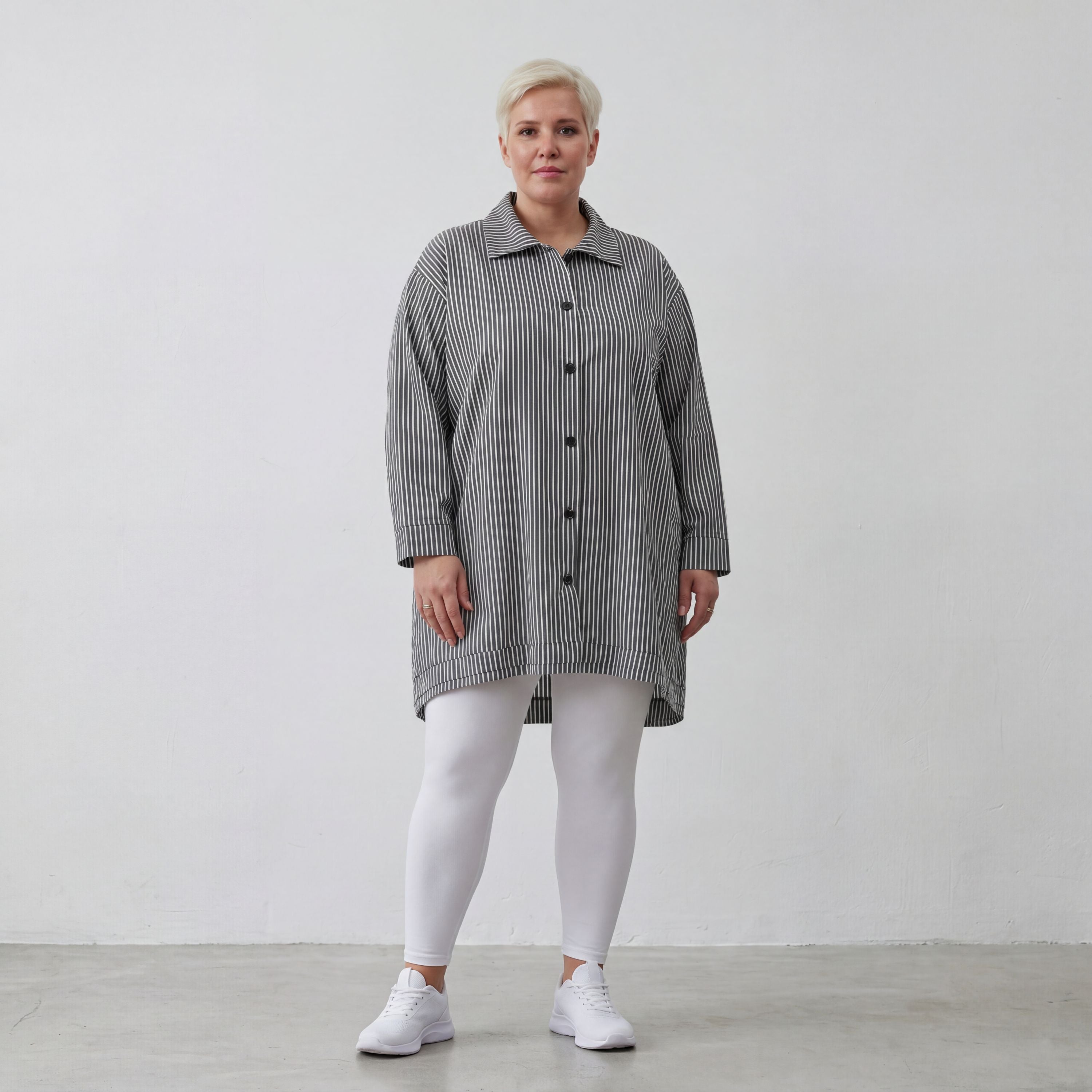 AKH Fashion Bluse 7010 Diana, Anthrazit/Weiß