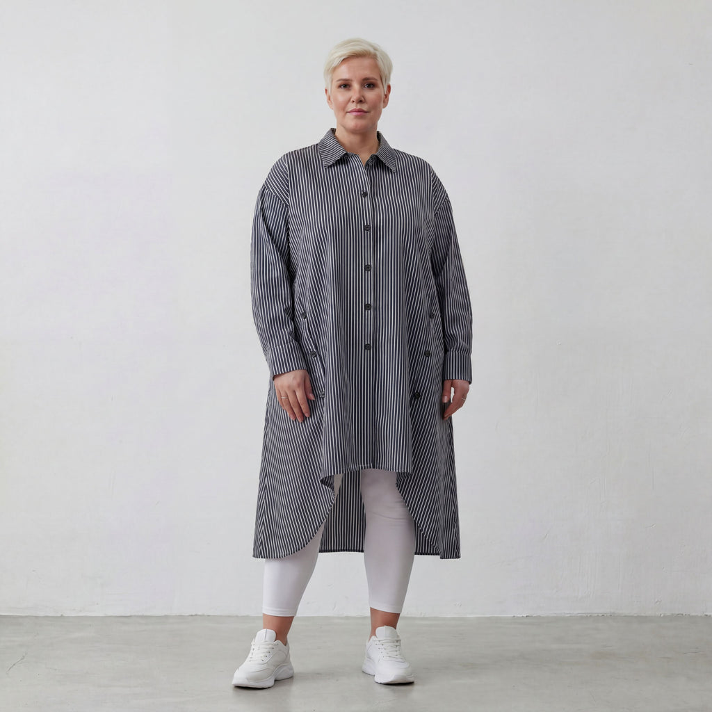 AKH Fashion Bluse 7057 Diana, Anthrazit/Weiß