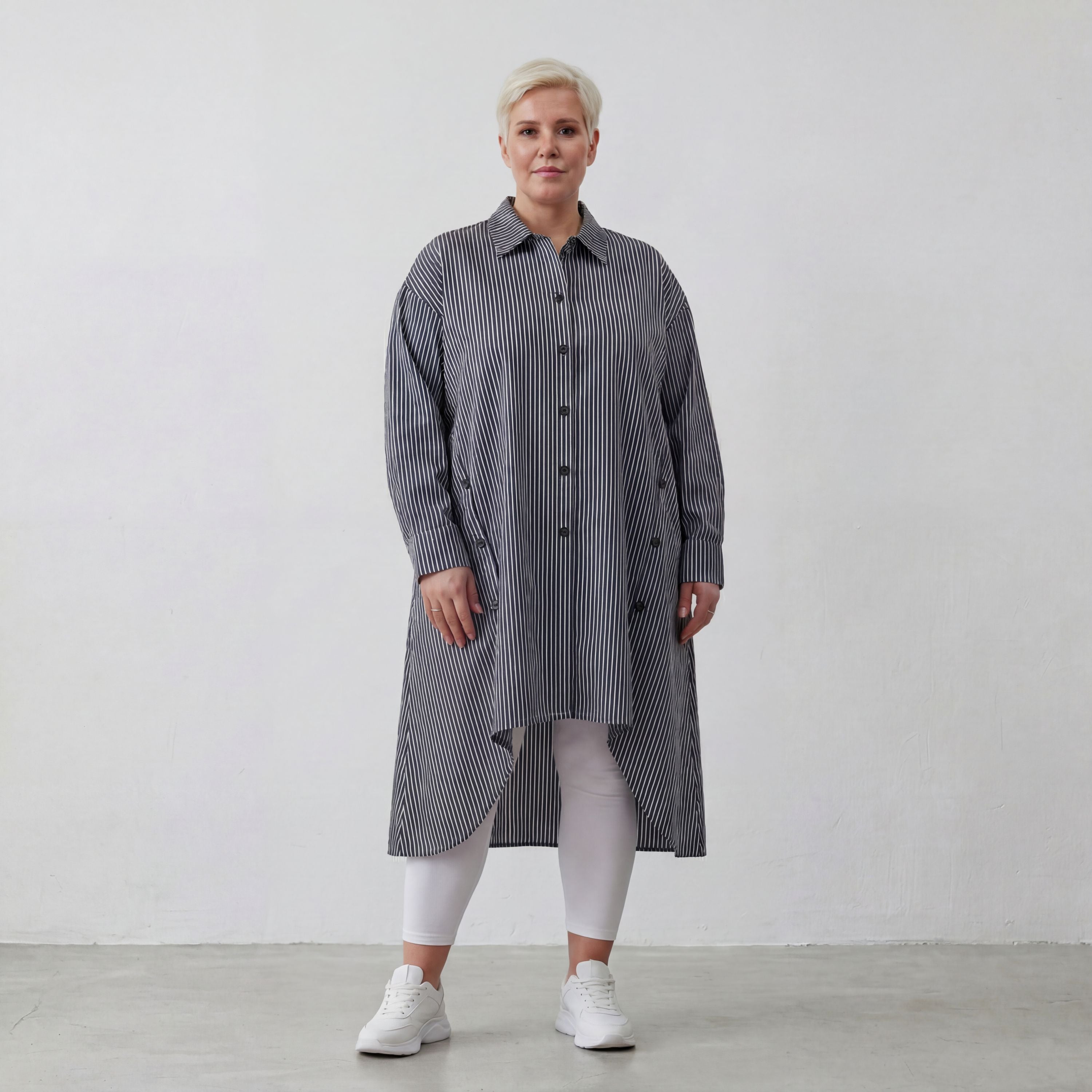 AKH Fashion Bluse 7057 Diana, Anthrazit/Weiß