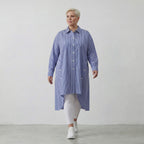 AKH Fashion Bluse 7057 Diana, Blau/Weiß