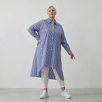 AKH Fashion Bluse 7057 Diana, Blau/Weiß