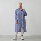 AKH Fashion Bluse 7057 Diana, Blau/Weiß