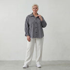 AKH Fashion Bluse 7062 Diana, Anthrazit/Weiß