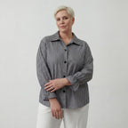 AKH Fashion Bluse 7062 Diana, Anthrazit/Weiß