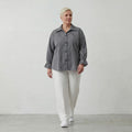 AKH Fashion Bluse 7062 Diana, Anthrazit/Weiß