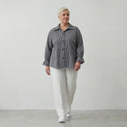AKH Fashion Bluse 7062 Diana, Anthrazit/Weiß