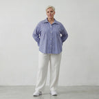 AKH Fashion Bluse 7062 Diana, Blau/Weiß