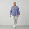 AKH Fashion Bluse 7062 Diana, Blau/Weiß