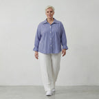 AKH Fashion Bluse 7062 Diana, Blau/Weiß
